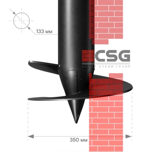 Свая винтовая СВСН-133/350/4500 по выгодным ценам в Екатеринбурге.